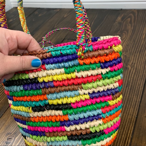 Sensi Studio Multicolor Woven Straw Baby Tote Bag - Picture 4 of 12